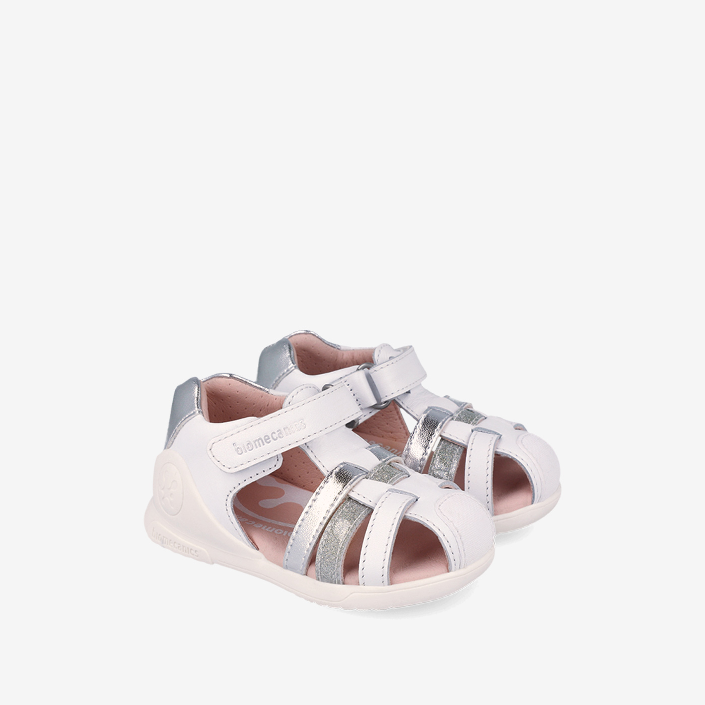 Sandalia con puntera reforzada blanca de Biomecanics