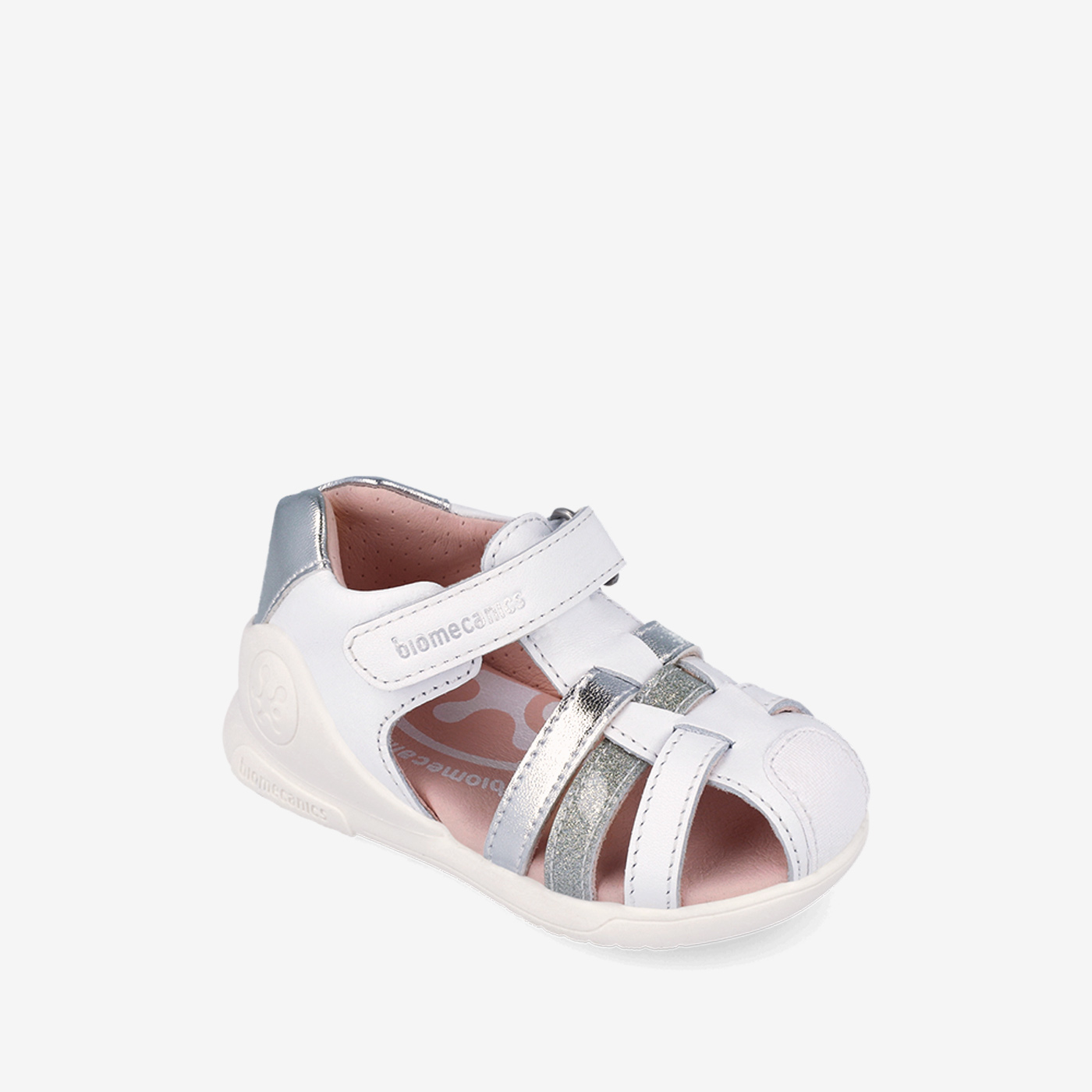 Sandalia con puntera reforzada blanca de Biomecanics