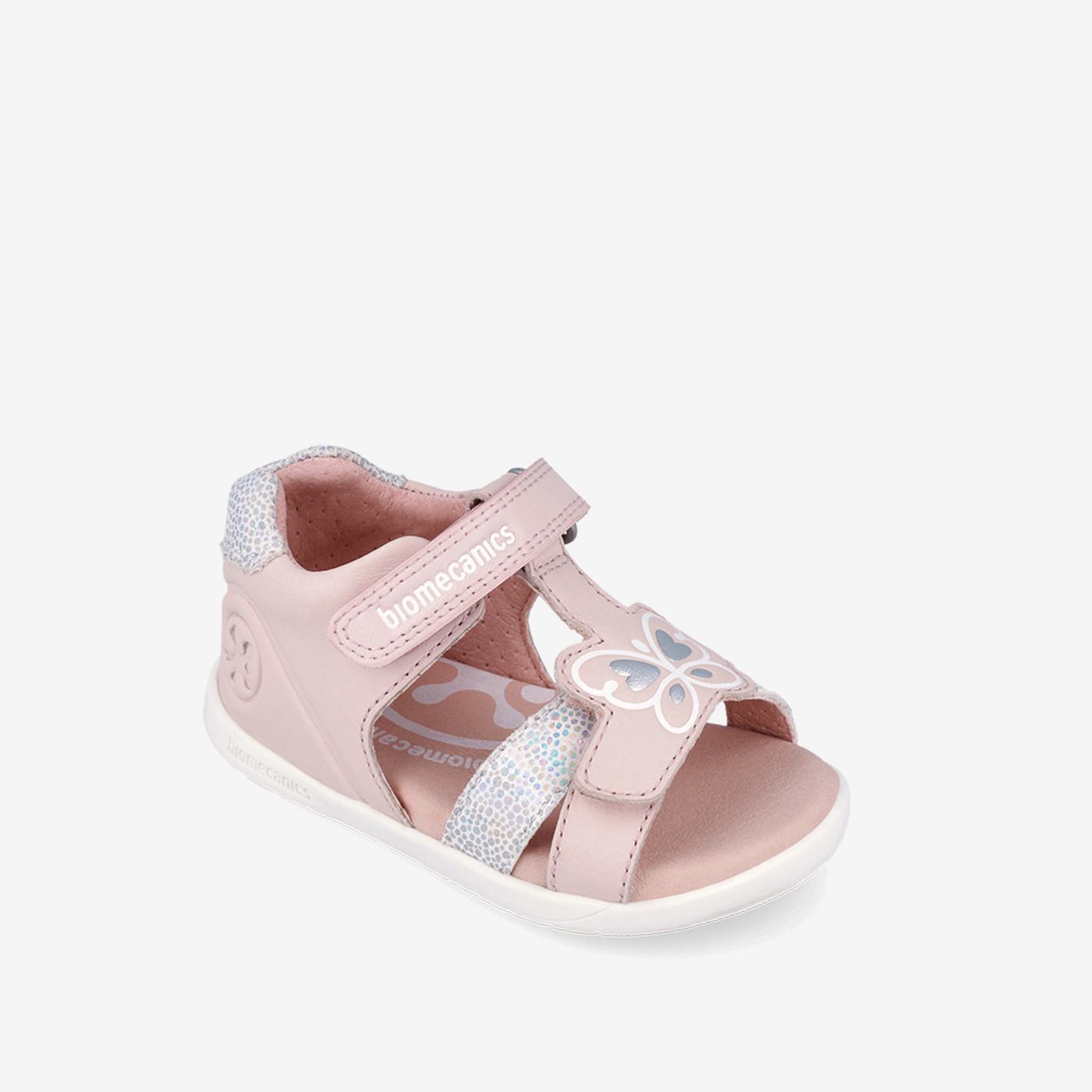 Sandalia respetuosa en color rosa de Biomecanics