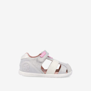 Sandalia Respetuosa con puntera en color plateado de Biomecanics