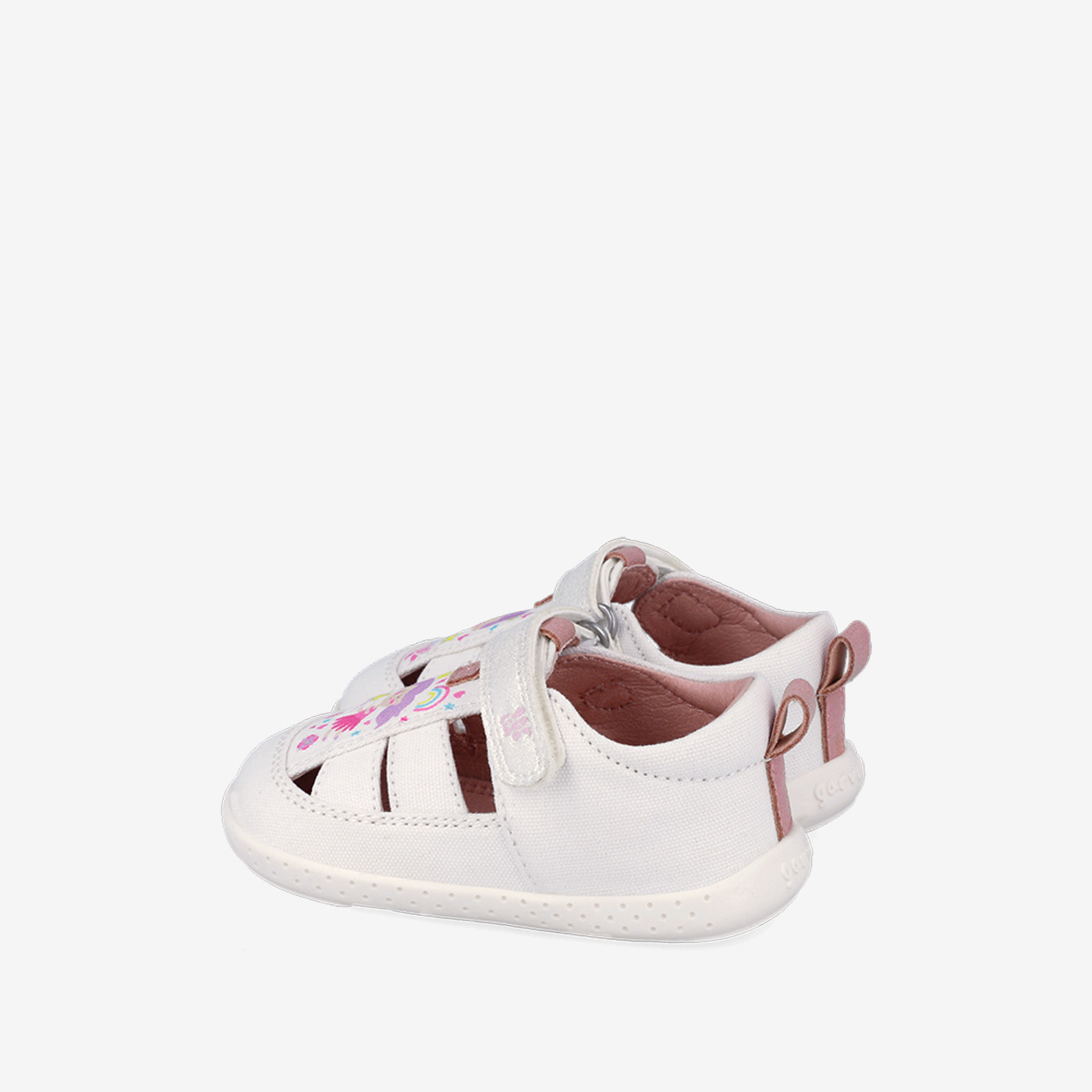 Sandalias estampadas en textil respetuosas de Garvalin